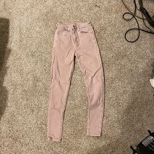 american eagle pink super high rise jegging